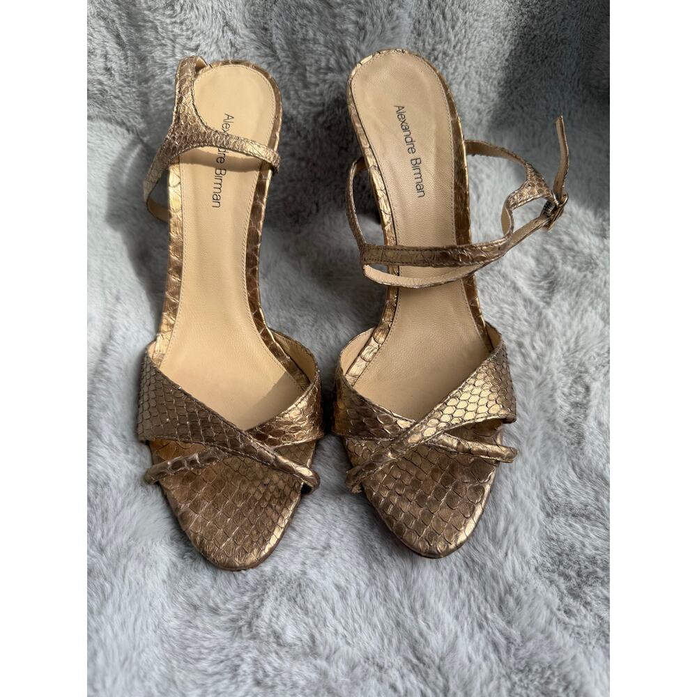 Alexandre Birman Python-Embossed Ankle Tie Heels … - image 2